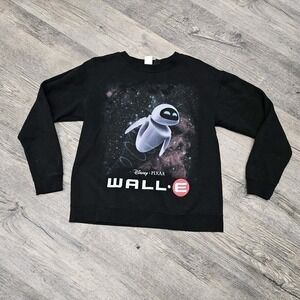 Wall-E Disney Pixar Black Sweatshirt Crewneck M Cotton Blend